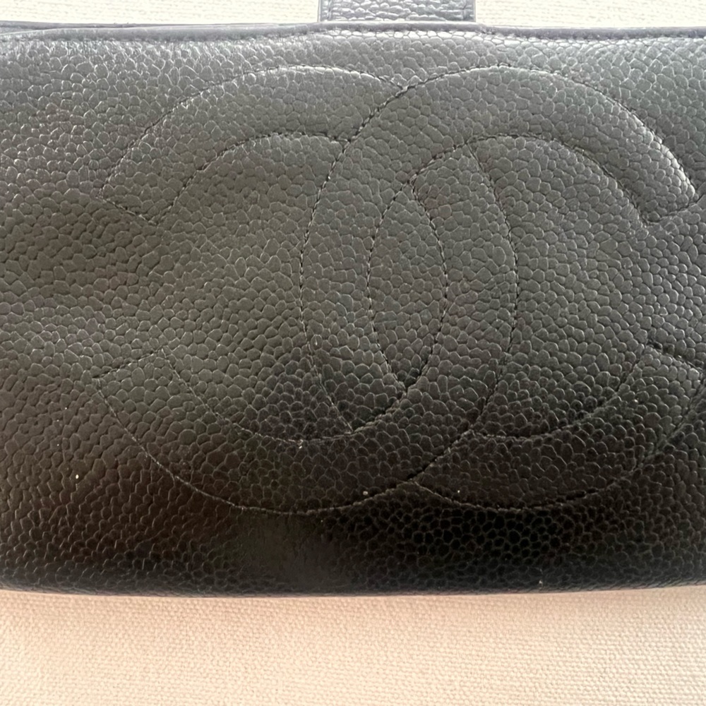RARE AUTHENTIC CHANEL Black Leather Wallet